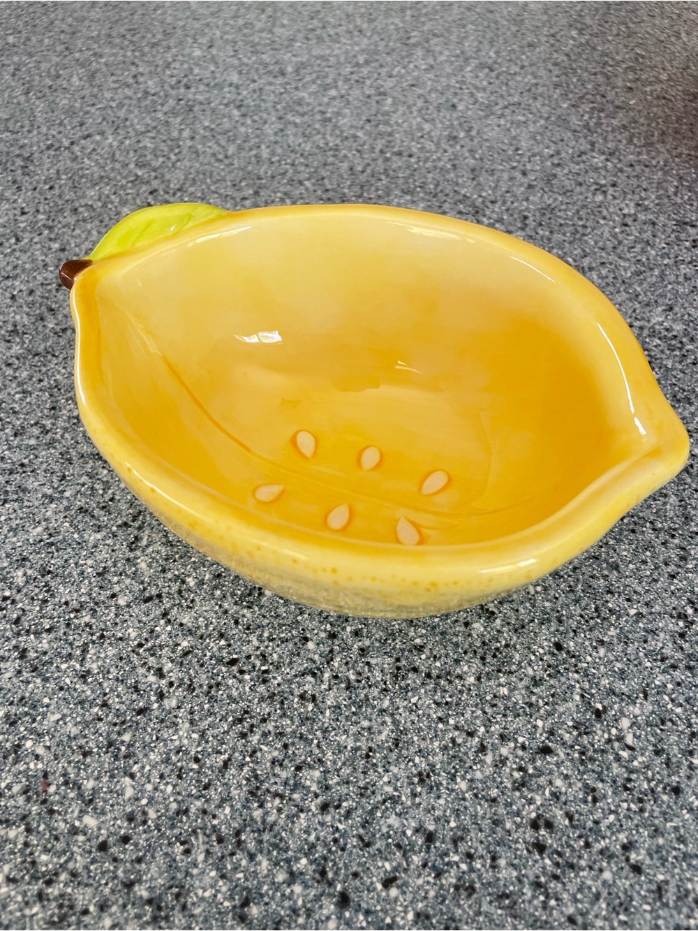 Sur La Table Yellow Ceramic Lemon-Shaped Serving Bowl